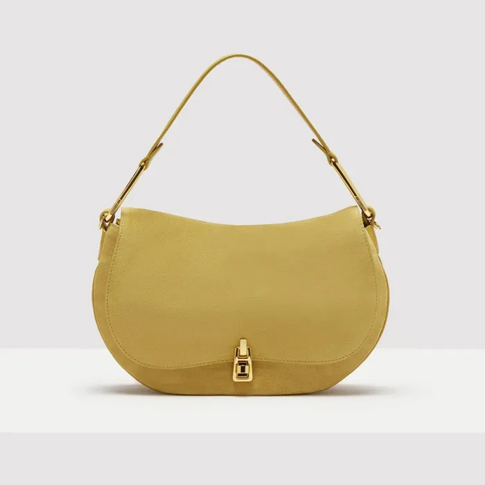 Coccinelle Top Handle Bag Magie Suede Bimaterial Medium Citronella 8211 Women