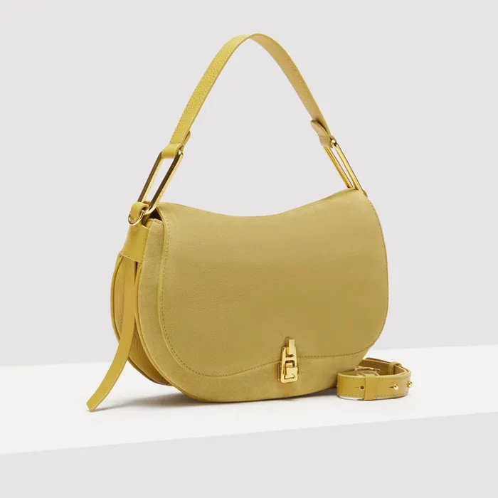 Coccinelle Top Handle Bag Magie Suede Bimaterial Medium Citronella 8211 Women