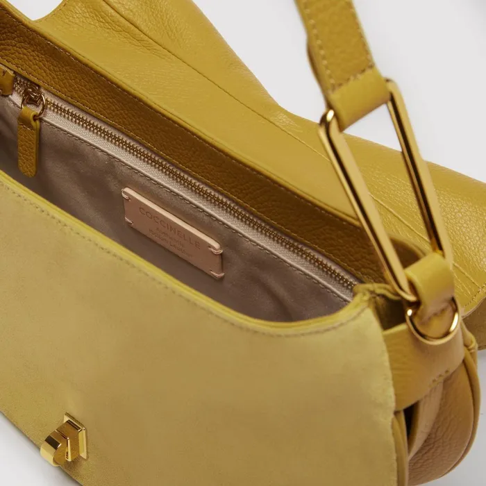 Coccinelle Top Handle Bag Magie Suede Bimaterial Medium Citronella 8211 Women