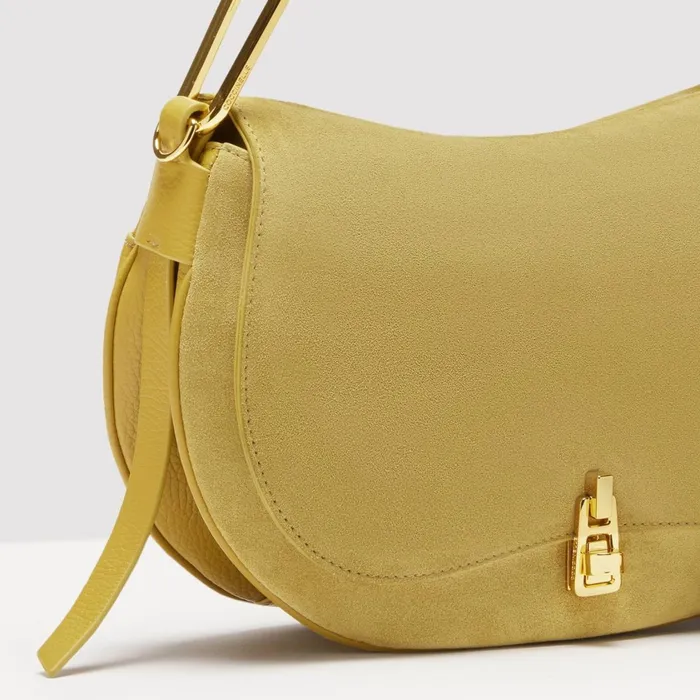Coccinelle Top Handle Bag Magie Suede Bimaterial Medium Citronella 8211 Women