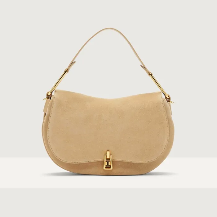 Coccinelle Top Handle Bag Magie Suede Bimaterial Medium Fresh Beige 8211 Women Coccinelle Top Handle Bag Magie Suede Bimaterial Medium Fresh Beige 8211 Women