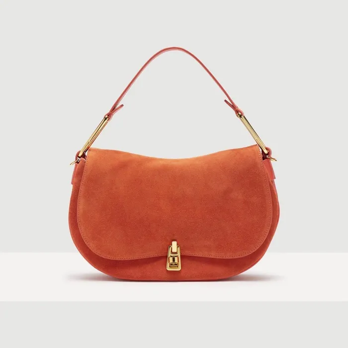 Coccinelle Top Handle Bag Magie Suede Bimaterial Medium Tangeritangeri 8211 Women