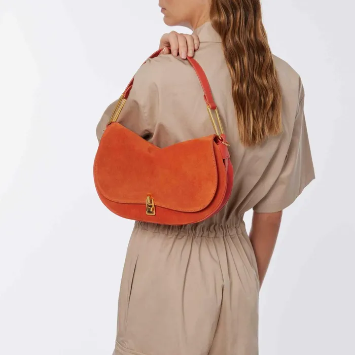 Coccinelle Top Handle Bag Magie Suede Bimaterial Medium Tangeritangeri 8211 Women
