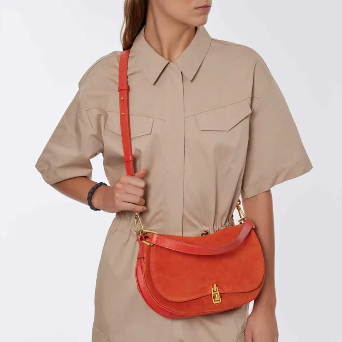 Coccinelle Top Handle Bag Magie Suede Bimaterial Medium Tangeritangeri 8211 Women