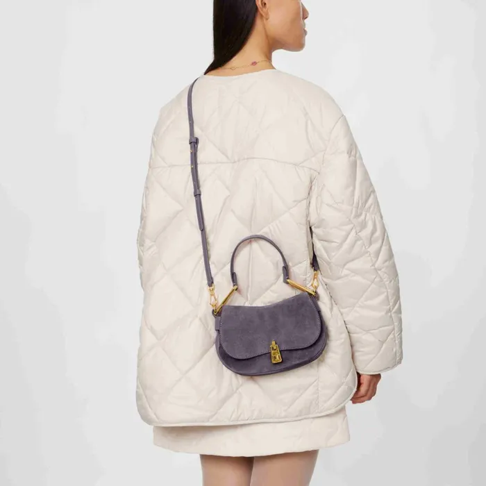 Coccinelle Top Handle Bag Magie Suede Bimaterial Mini Ardesia 8211 Women