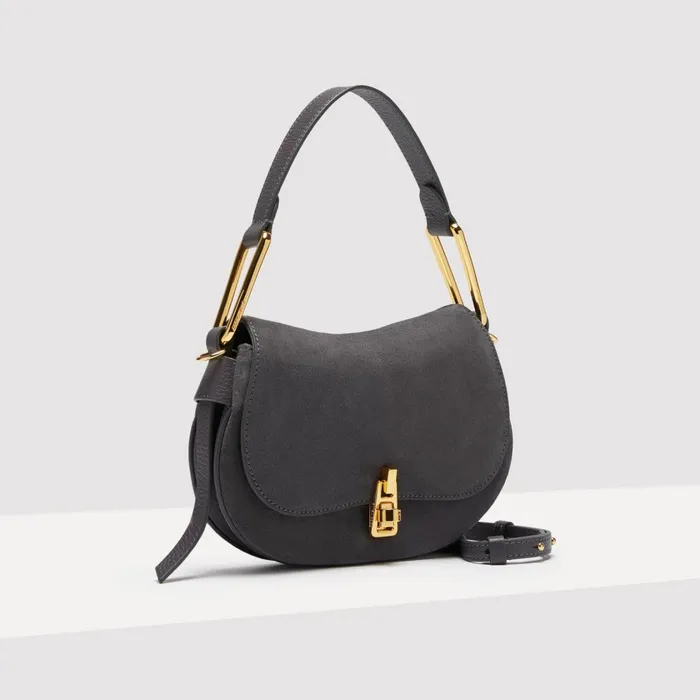 Coccinelle Top Handle Bag Magie Suede Bimaterial Mini Ardesia 8211 Women