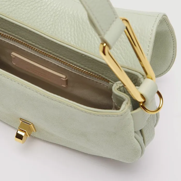 Coccinelle Top Handle Bag Magie Suede Bimaterial Mini Celadon Green 8211 Women