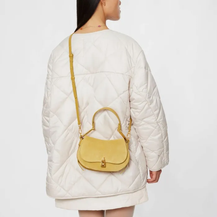 Coccinelle Top Handle Bag Magie Suede Bimaterial Mini Citronella 8211 Women