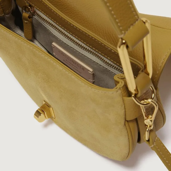Coccinelle Top Handle Bag Magie Suede Bimaterial Mini Citronella 8211 Women