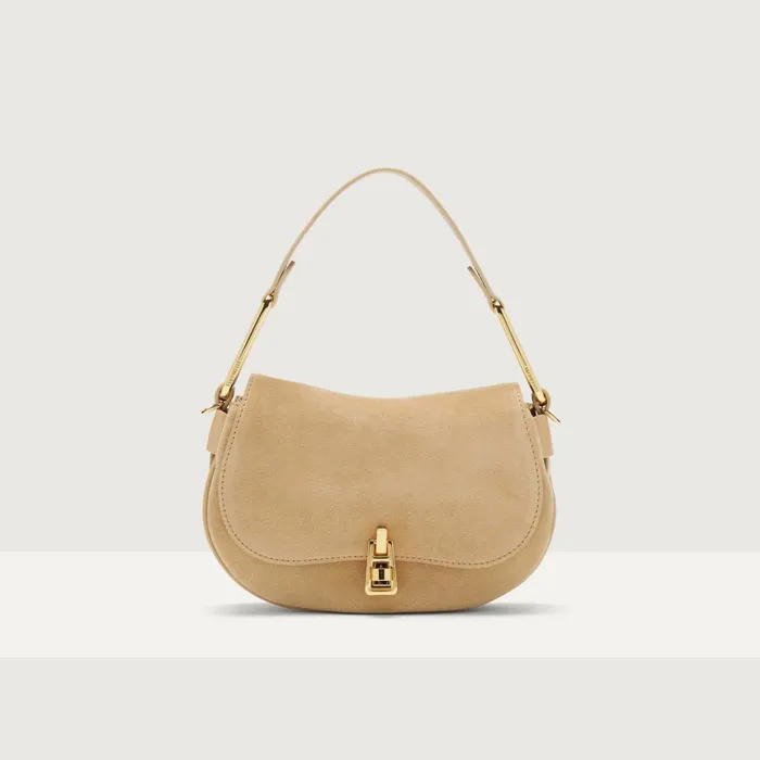 Coccinelle Top Handle Bag Magie Suede Bimaterial Mini Fresh Beige 8211 Women