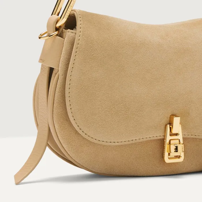 Coccinelle Top Handle Bag Magie Suede Bimaterial Mini Fresh Beige 8211 Women