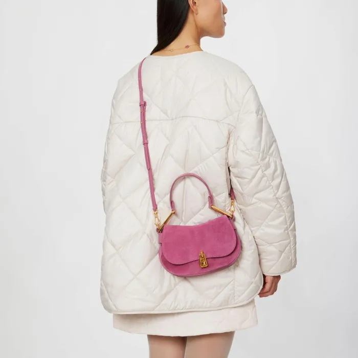Coccinelle Top Handle Bag Magie Suede Bimaterial Mini Pulp Pink 8211 Women