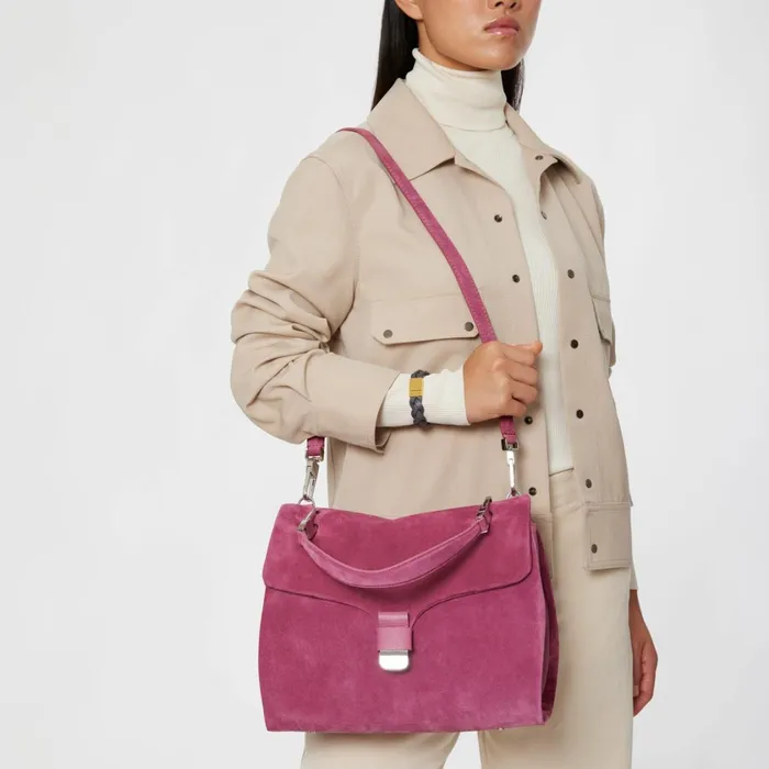 Coccinelle Top Handle Bag Neofirenze Suede Medium Pulp Pink 8211 Women