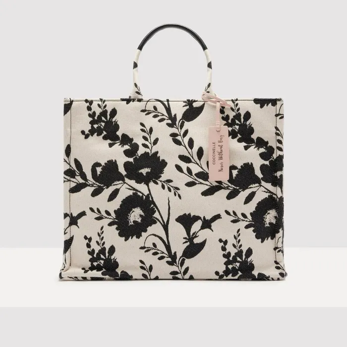 Coccinelle Top Handle Bag Never Without Bag Flower Jacquard Large Mulbutternoir 8211 Women Coccinelle Top Handle Bag Never Without Bag Flower Jacquard Large Mulbutternoir 8211 Women