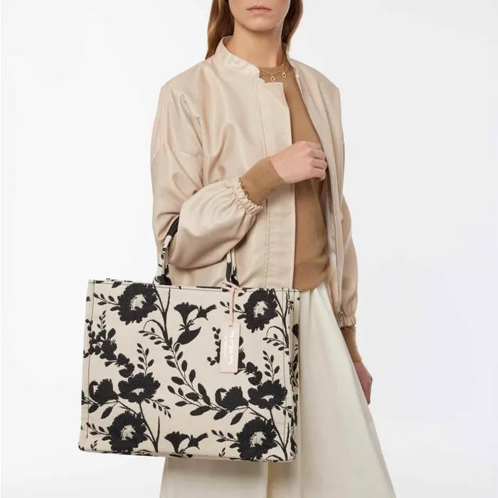 Coccinelle Top Handle Bag Never Without Bag Flower Jacquard Large Mulbutternoir 8211 Women