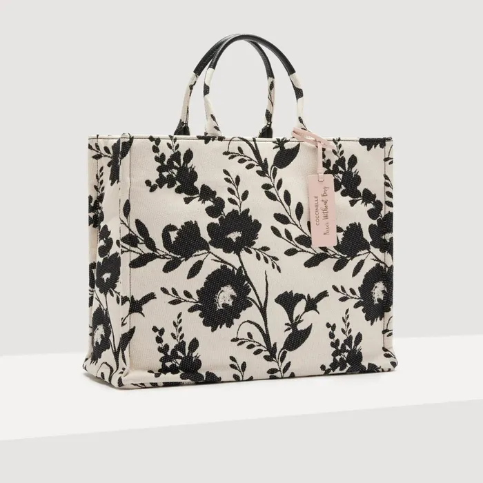Coccinelle Top Handle Bag Never Without Bag Flower Jacquard Large Mulbutternoir 8211 Women