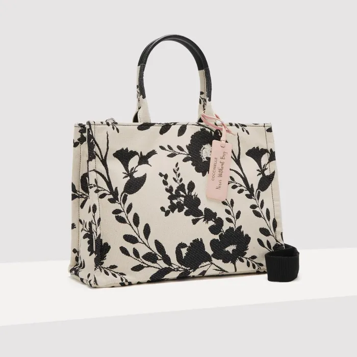 Coccinelle Top Handle Bag Never Without Bag Flower Jacquard Medium Mulbutternoir 8211 Women