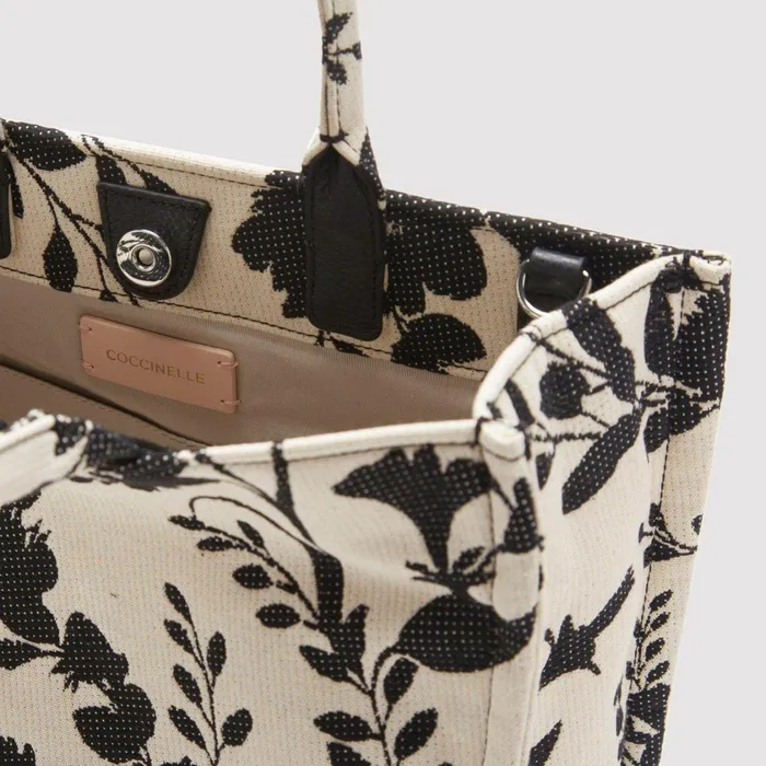 Coccinelle Top Handle Bag Never Without Bag Flower Jacquard Medium Mulbutternoir 8211 Women