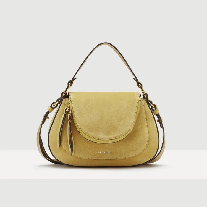 Coccinelle Top Handle Bag Sole Suede Small Citronella 8211 Women