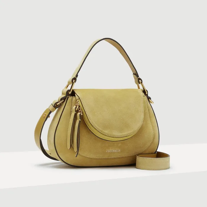 Coccinelle Top Handle Bag Sole Suede Small Citronella 8211 Women