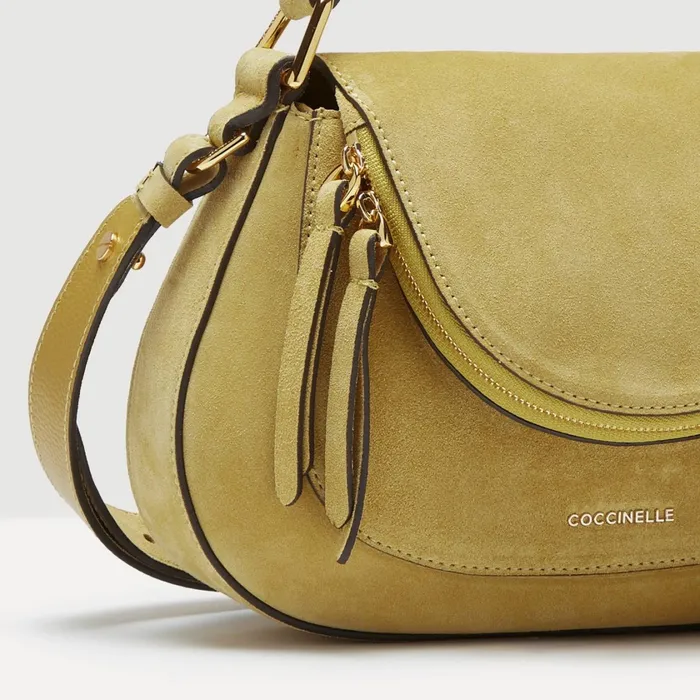 Coccinelle Top Handle Bag Sole Suede Small Citronella 8211 Women