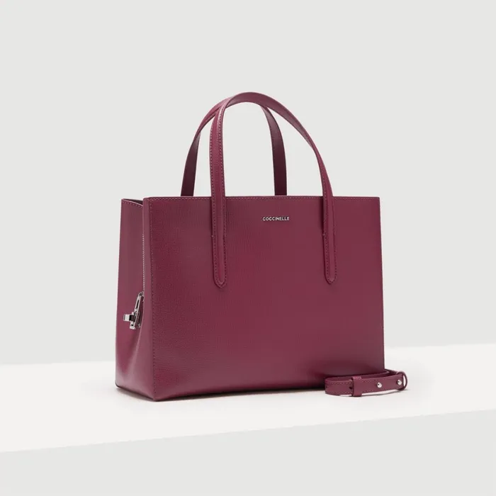 Coccinelle Top Handle Bag Swap Textured Medium Garnet Red 8211 Women