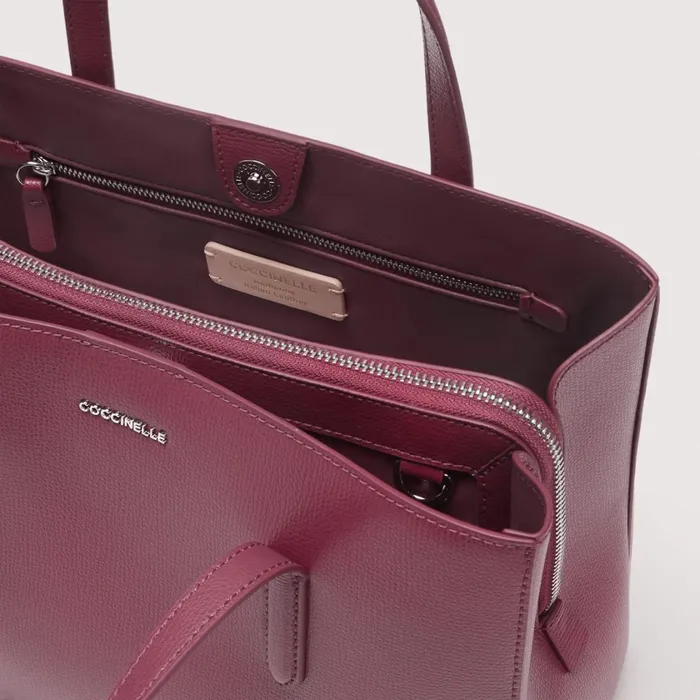 Coccinelle Top Handle Bag Swap Textured Medium Garnet Red 8211 Women