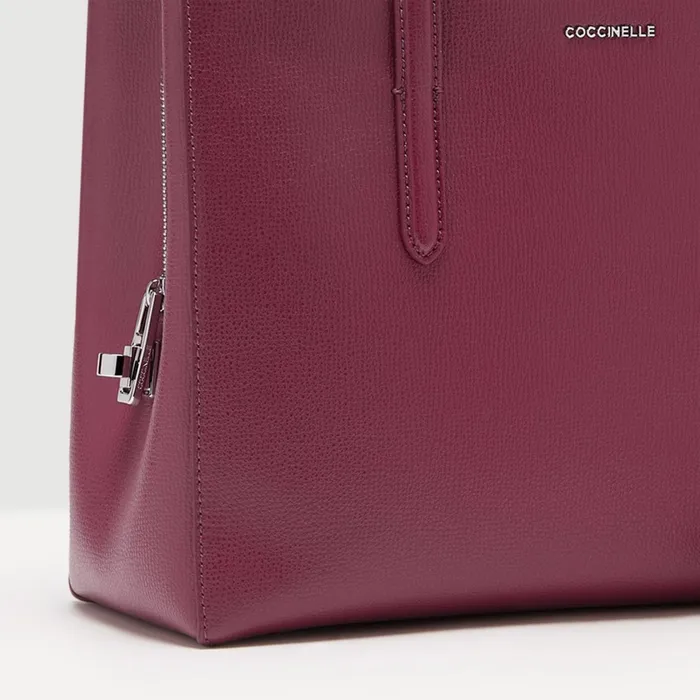 Coccinelle Top Handle Bag Swap Textured Medium Garnet Red 8211 Women