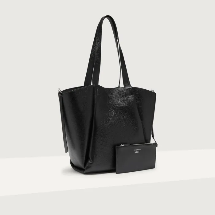 Coccinelle Tote Bags Boheme Shiny Goat Large Noir 8211 Women