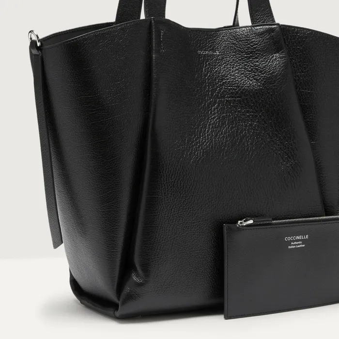Coccinelle Tote Bags Boheme Shiny Goat Large Noir 8211 Women