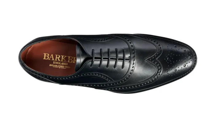 Coleman 8211 Black Calf Mens Barker Shoes Brogues