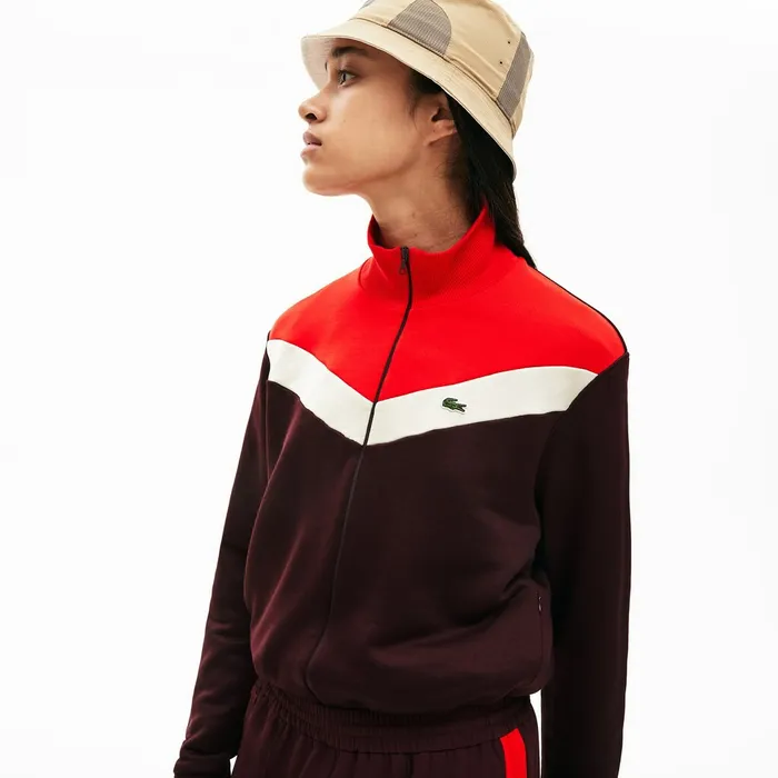 ColorBlock Fleece Zip Up Sweatshirt BordeauxBeigeRed Womens Lacoste Sweaters and Sweatshirts Popular ColorBlock Fleece Zip Up Sweatshirt BordeauxBeigeRed Womens Lacoste Sweaters and Sweatshirts Popular