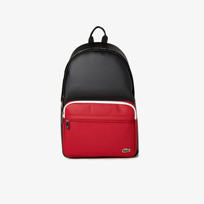 Colorblock Backpack Black Tango Red White Mens Lacoste Bags Shop Online