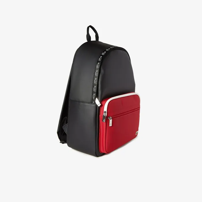 Colorblock Backpack Black Tango Red White Mens Lacoste Bags Shop Online