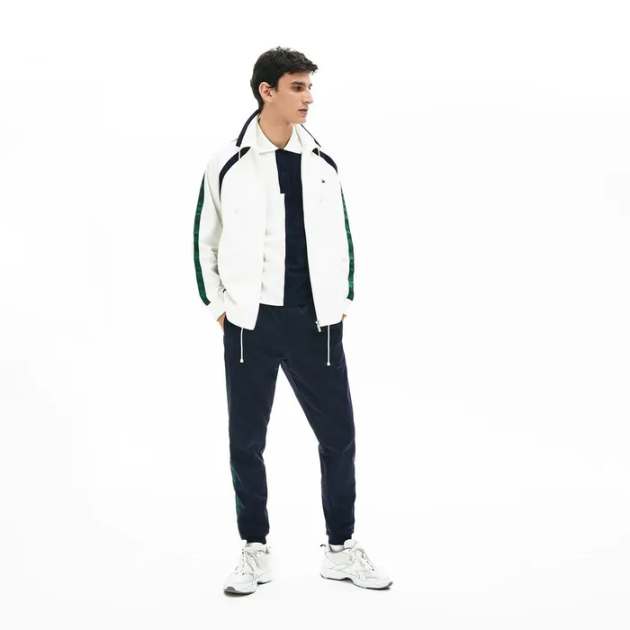 Colorblock Heritage Stripe Track Pants Navy BlueGreen Mens Lacoste Tracksuits Gift Ideas