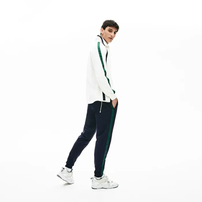 Colorblock Heritage Stripe Track Pants Navy BlueGreen Mens Lacoste Tracksuits Gift Ideas