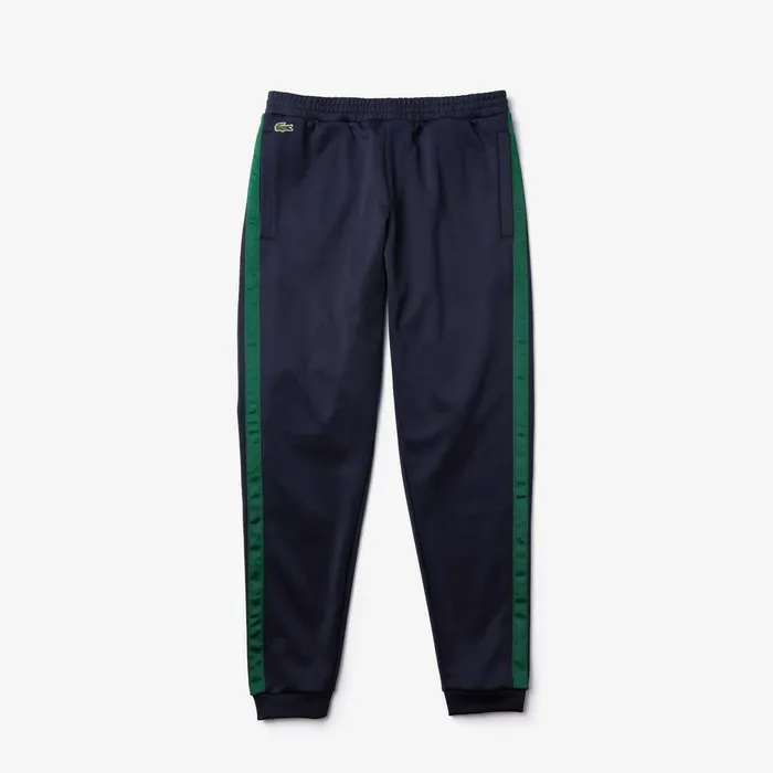 Colorblock Heritage Stripe Track Pants Navy BlueGreen Mens Lacoste Tracksuits Gift Ideas