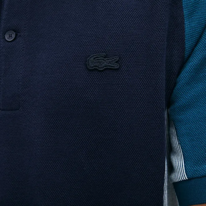 Colorblock Piqu Polo Shirt Navy BlueGreyNavy Blue Mens Lacoste Polos Online