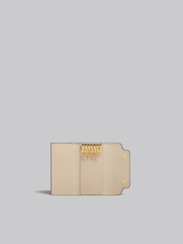 Colour Block Saffiano Leather Keyring Women Marni Wallets and Small Leather Goods