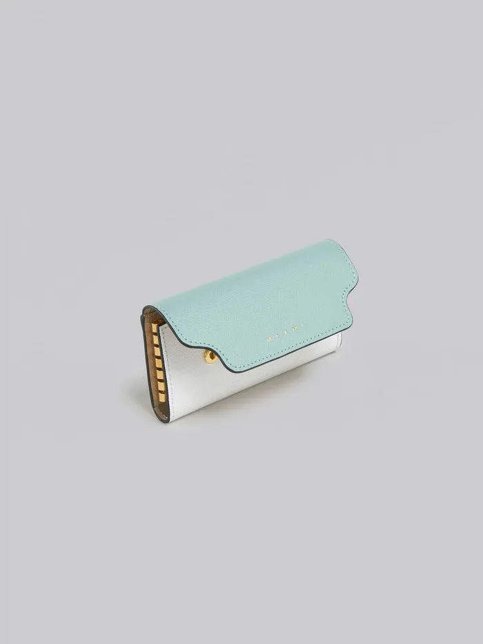 Colour Block Saffiano Leather Keyring Women Marni Wallets and Small Leather Goods