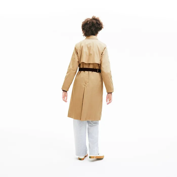 Contrast Belt Trench Coat Beige Womens Lacoste Jackets and Coats Online