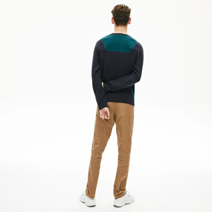 Contrast Effects Knit Sweater Navy Blue Mens Lacoste Sweaters For Sale