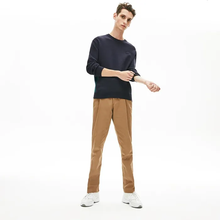 Contrast Effects Knit Sweater Navy Blue Mens Lacoste Sweaters For Sale