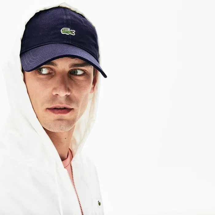 Contrast Strap Cotton Twill Cap Navy Blue Mens Lacoste Caps and Hats For Sale Online