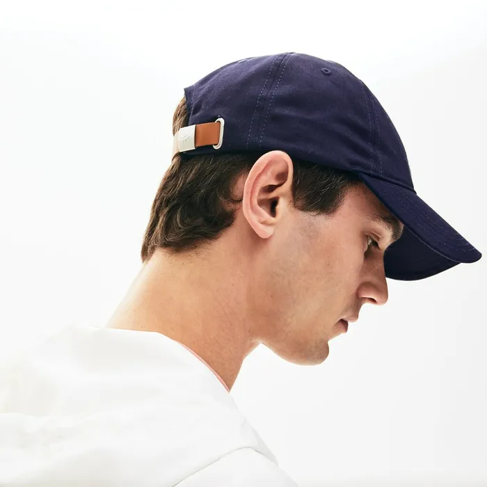 Contrast Strap Cotton Twill Cap Navy Blue Mens Lacoste Caps and Hats For Sale Online