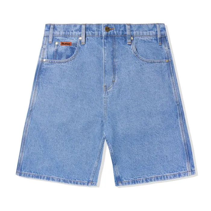 Core Denim Men Butter Goods Baggy Denim Shorts Washed Indigo