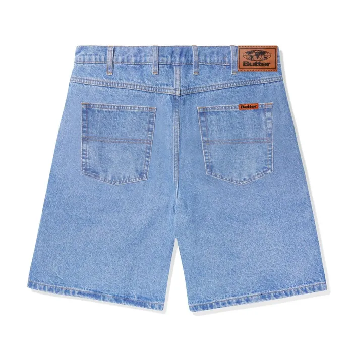 Core Denim Men Butter Goods Baggy Denim Shorts Washed Indigo
