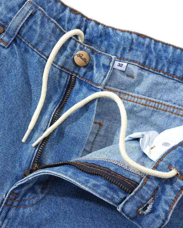 Core Denim Men Butter Goods Baggy Denim Shorts Washed Indigo