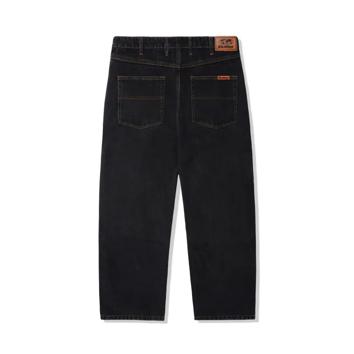 Core Denim Men Butter Goods Relaxed Denim Jeans Washed Black Core Denim Men Butter Goods Relaxed Denim Jeans Washed Black