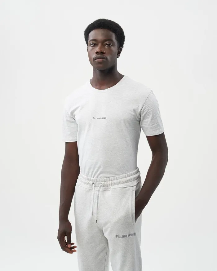Core Tee Slim Fit Melange Grey Men Filling Pieces TShirts and Shirts